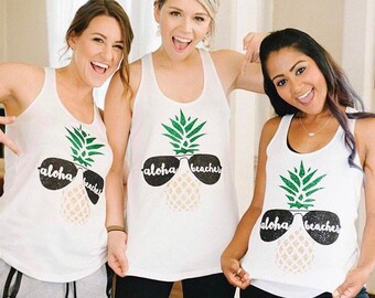 aloha beaches pineapple shirt mexico bachelorette beach bachelorette shirt bridal party shirt mexico shirt pineapple tank bachelorette tank