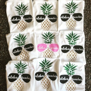 beach bachelorette party shirt girl weekend aloha beaches shirt pineapple shirt beach tank beach wedding tank girl pineapple aloha beaches image 1