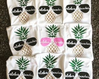 beach bachelorette party shirt girl weekend aloha beaches shirt pineapple shirt beach tank beach wedding tank girl pineapple aloha beaches