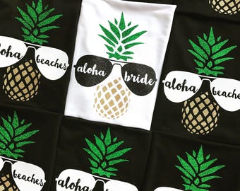 Beach Bachelorette Party Shirts Aloha Beaches Girl Weekend Shirt Mexico Bachelorette Tanks Bridal Party Tanks Bridesmaid Tanks Wedding Tanks