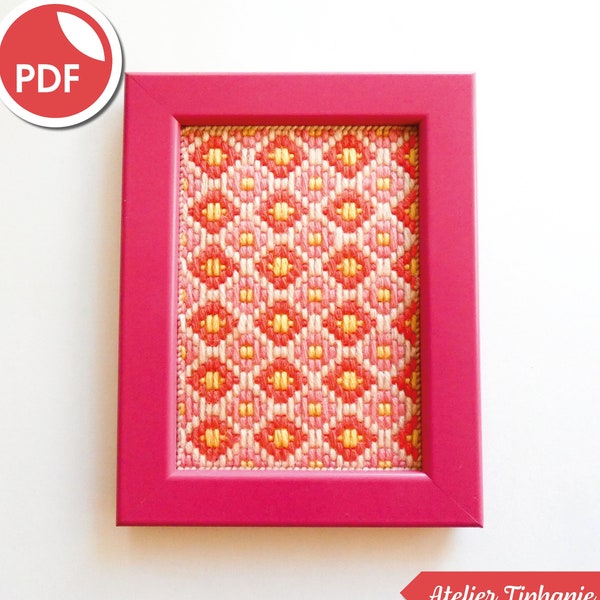 Bargello pattern - Blushing Bouquet - PDF pattern