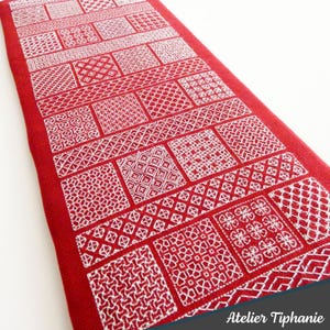 Sashiko inspired sampler banner - Blackwork - PDF pattern