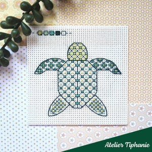 Origami Turtle- Blackwork and cross stitch pattern - PDF pattern