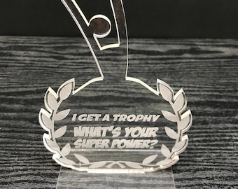 Custom Trophy | Custom Award Plaque | Engraved Award | Engraved Acrylic Trophy | Acrylic Award