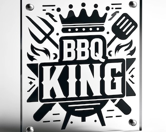 Father's Day BBQ King Plaque | Engraved Award | Engraved Acrylic Plaque