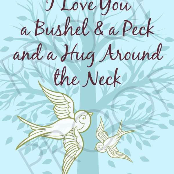 A Bushel and a Peck and A Hug Around the Neck 8x10 Printable (Instant download)