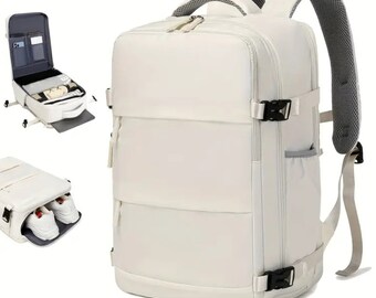 Large Travel Backpack, Carryon, Shoe Compartment, Charging Port, Large Capacity, Lightweight Travel Bag