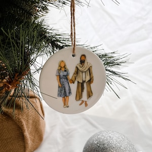 Missionary ornament | Sister missionary walking with Jesus | lds missionary | Christmas gift for missionary | missionary mom
