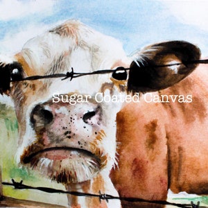 Cow Painting Cow Watercolor Print Farmhouse wall art Farm animal watercolor paintings Cute Cow Picture image 2