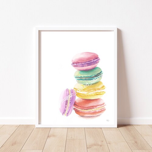 Macaron Print Kitchen Decor Wall Art French Macarons Etsy UK