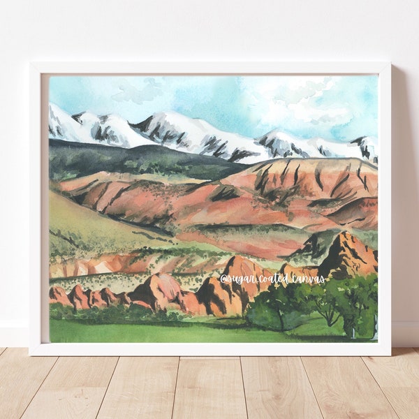 St George Utah Watercolor Print | Southern Utah Painting | Saint George Artwork | Red Rocks