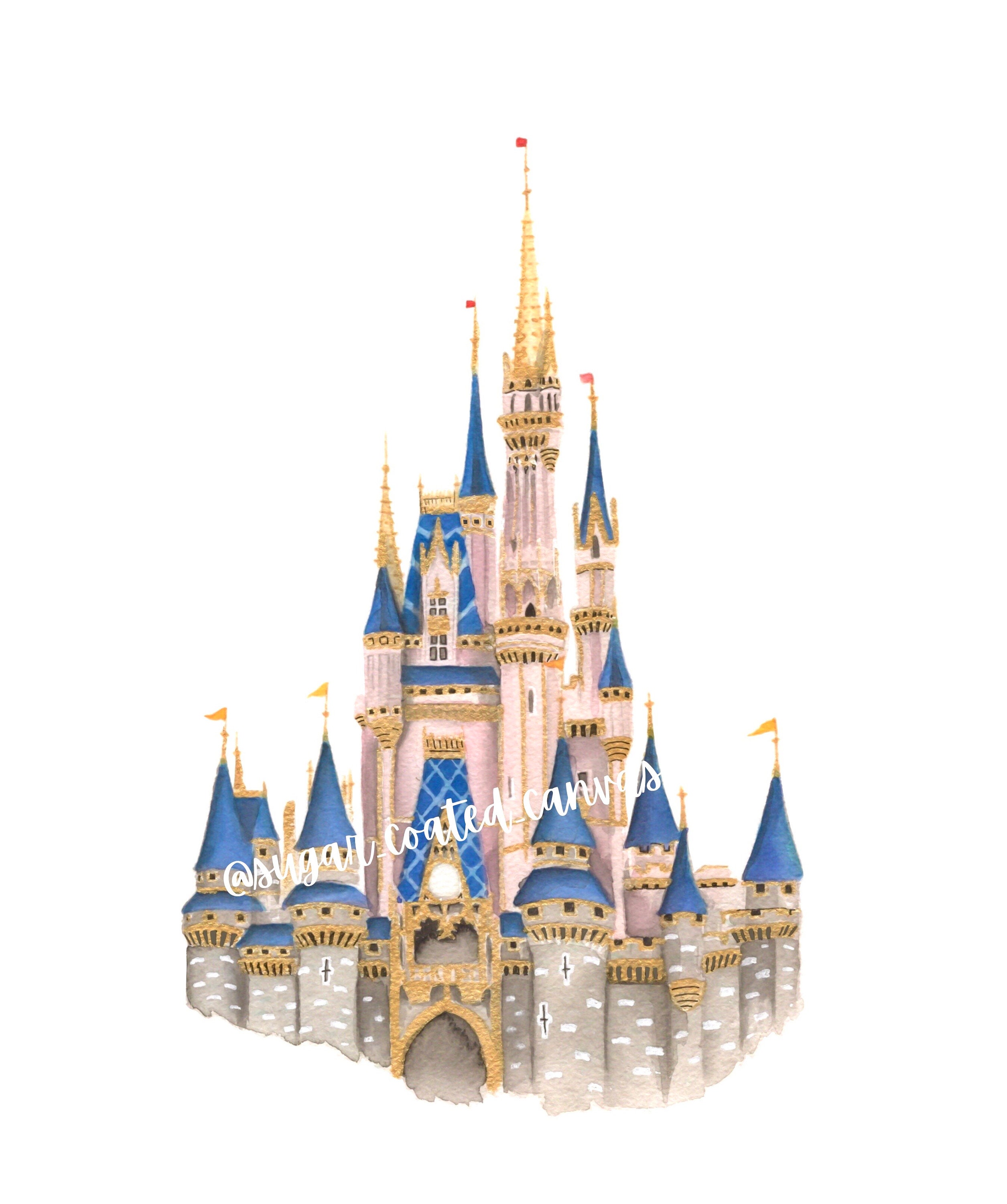 Rose Gold Disneyworld Castle Updated Cinderellas Castle Etsy