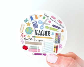 Teacher Vinyl Sticker | Waterproof Sticker | Teacher Gift | School Supplies Sticker