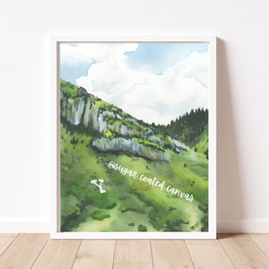 Provo Utah Watercolor Print | BYU Painting | Y Mount | Brigham Young University Art | Utah Mountain Print