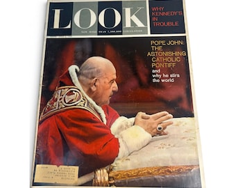 Vintage LOOK Magazine 1963 Pope John XXIII JFK Peter Paul Mary Ed Kranepool