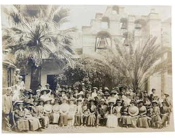 Antique 1910 San Gabriel Mission Trolley Tour Photograph Souvenir Los Angeles One of a kind