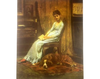 Lady With A Setter Thomas Eakins 1937  Vintage Art Print 14" X 10.5"