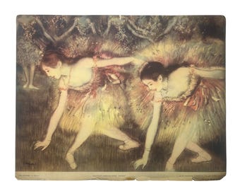 Two Dancers 1937 Degas Lithograph Print National Committee Art Appreciation Ballet Ballerina