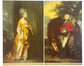 Vintage 1937 Art Prints Mrs. Grace Dalrymple Elliott & Colonel George Coussmaker