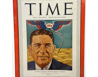 Magazine TIME, 24 mars 1947. Eugene Holman, magnat du pétrole international. Couverture : Ernest Hamlin Baker.