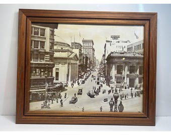 Framed Print Of Grant Ave & Market St San Francisco Early 1900s Cityscape Vintage
