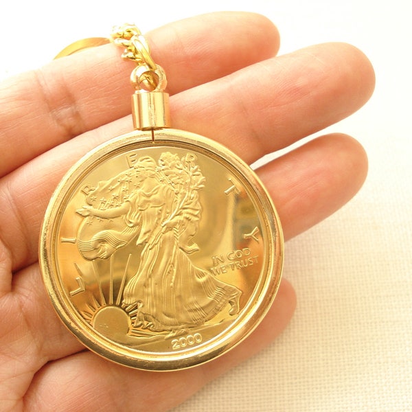 Eagle Liberty Dollar gold coin Key Chain,  His and Hers, Wedding gift, Best friend, Groomsmen gift, Bridesmaid gift