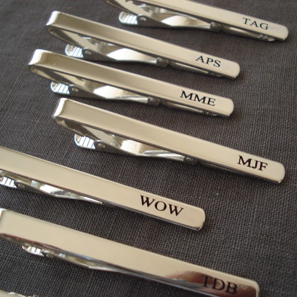 Personalized Groomsmen gift...Gold or Silver Custom engraved Tie Clip, Groomsmen, Best Man's gift, wedding gift, gift for him