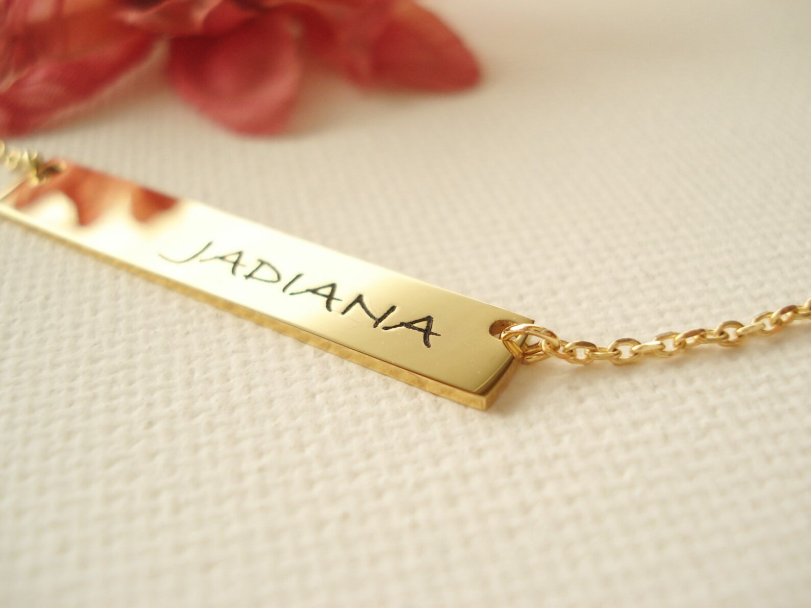 Stainless Steel Personalized Nameplate Bar Necklace...engraved Etsy