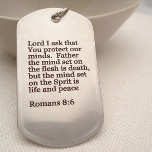 Prayers necklace...Bible verses, Scripture, Custom Engraved dog tag, Fraternity gift, best friend gift, wedding, Groomsmen gift