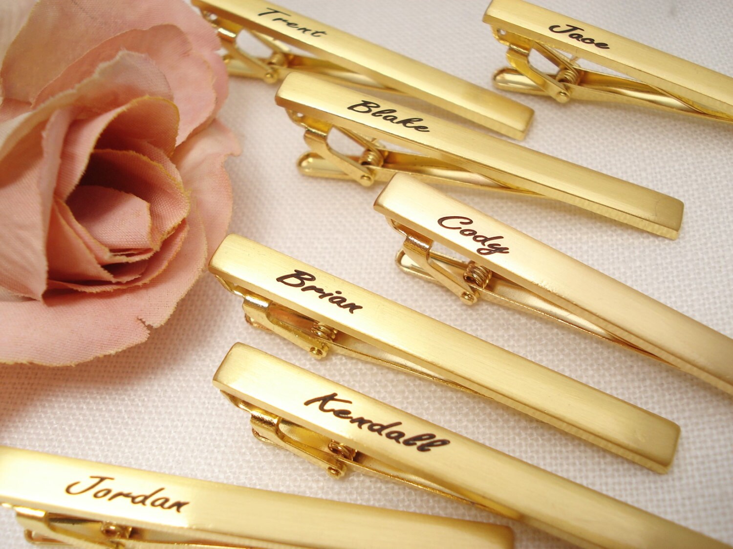 Stainless Steel Personalized Tie Clip...Gold or Silver Custom engraved, Gift for Best Man, Groomsmen, Usher, Father, Brother, gift for him