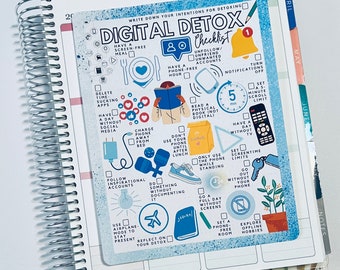 Full Page Digital Detox Bucket List Planner Sticker