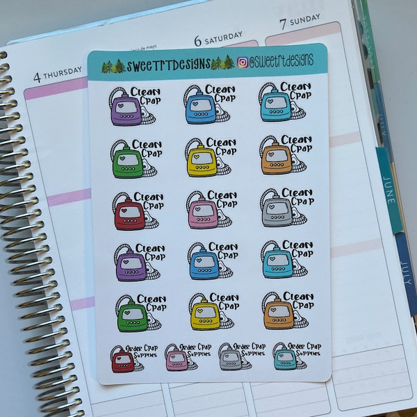 Functional Standard Size CPAP Planner Stickers