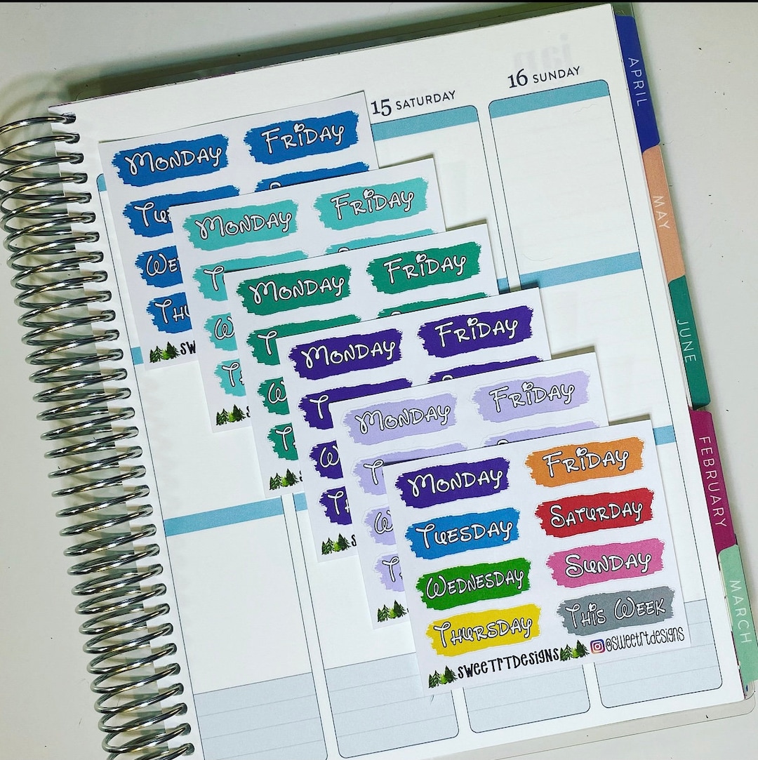 Weekly Header Planner Stickers - Etsy
