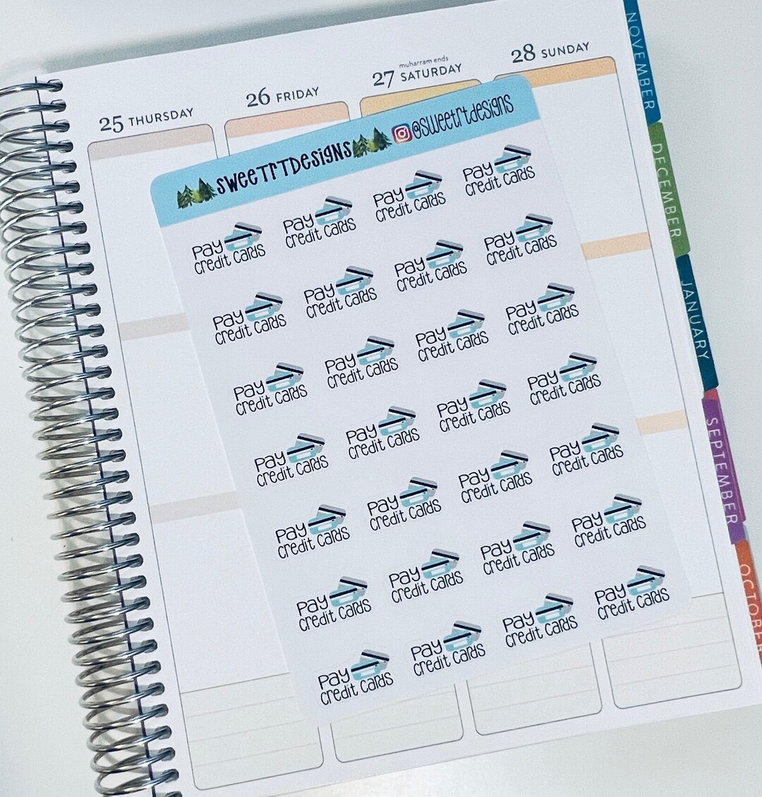 Pay Credit Card Planner Stickers - Etsy