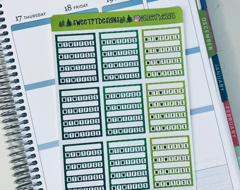 Green Quad Habit Tracking Planner Stickers