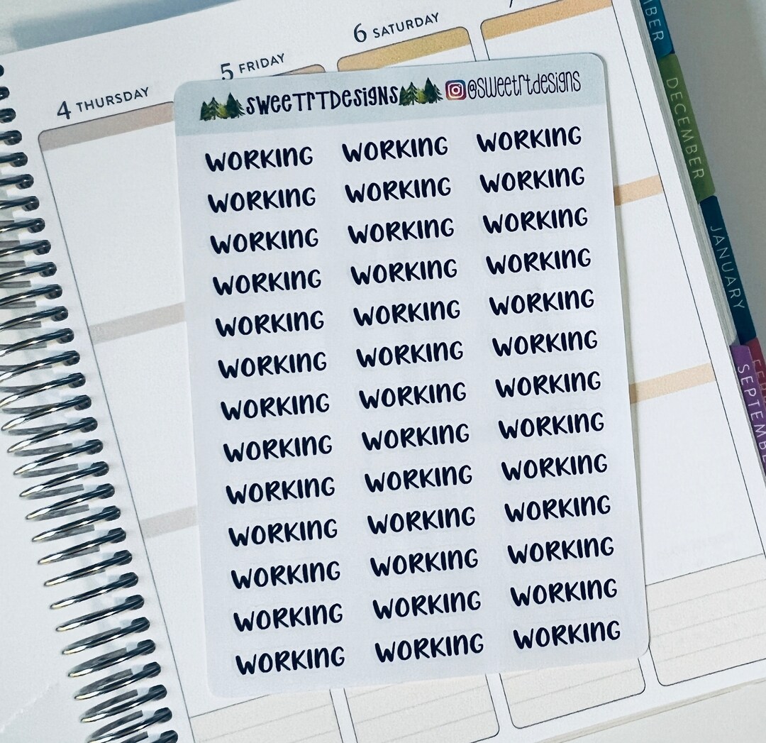 Task Script Sticker Working Script Planner Stickers - Etsy