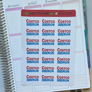 Autocollants fonctionnels de planificateur d'achats de taille standard