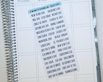 Holidays in a year Planner Stickers