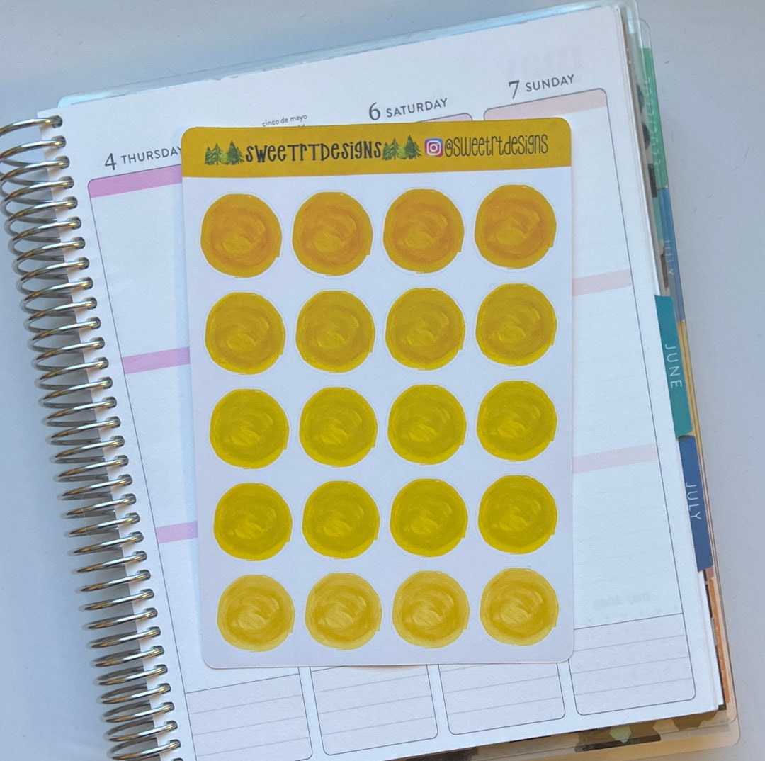 Yellow Brush Stroke Planner Stickers - Etsy