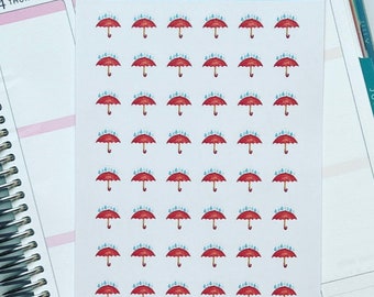 Umbrella and Rain Weather Planner Stickers