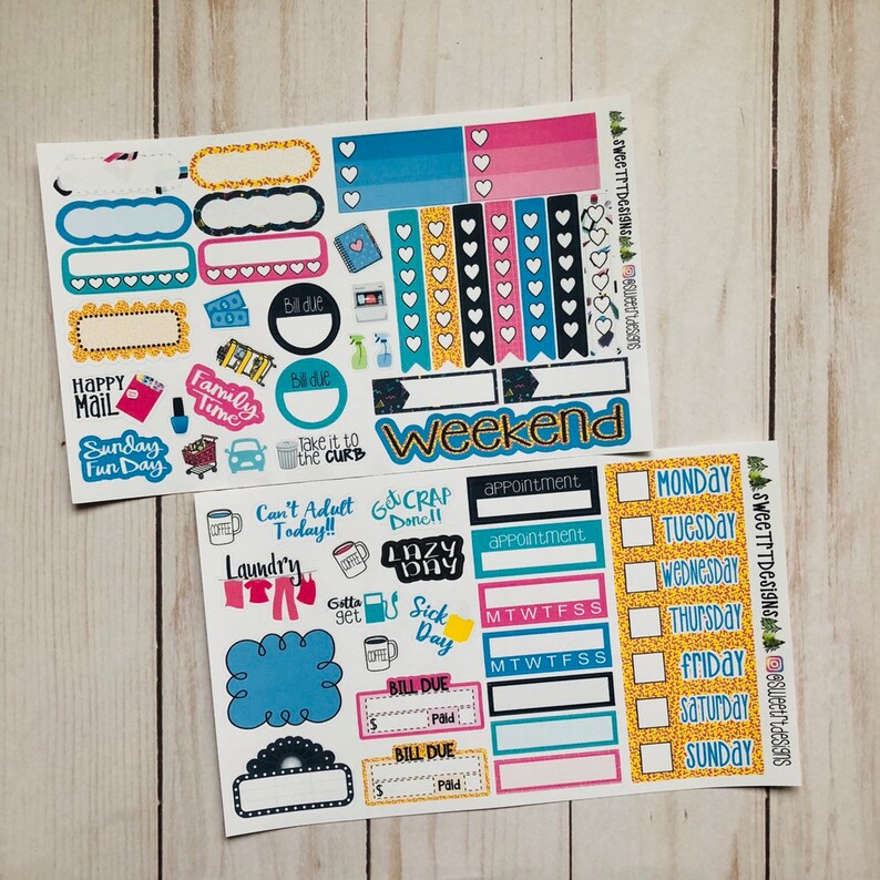Deluxe EC Weekly Planner Sticker Kit - Etsy