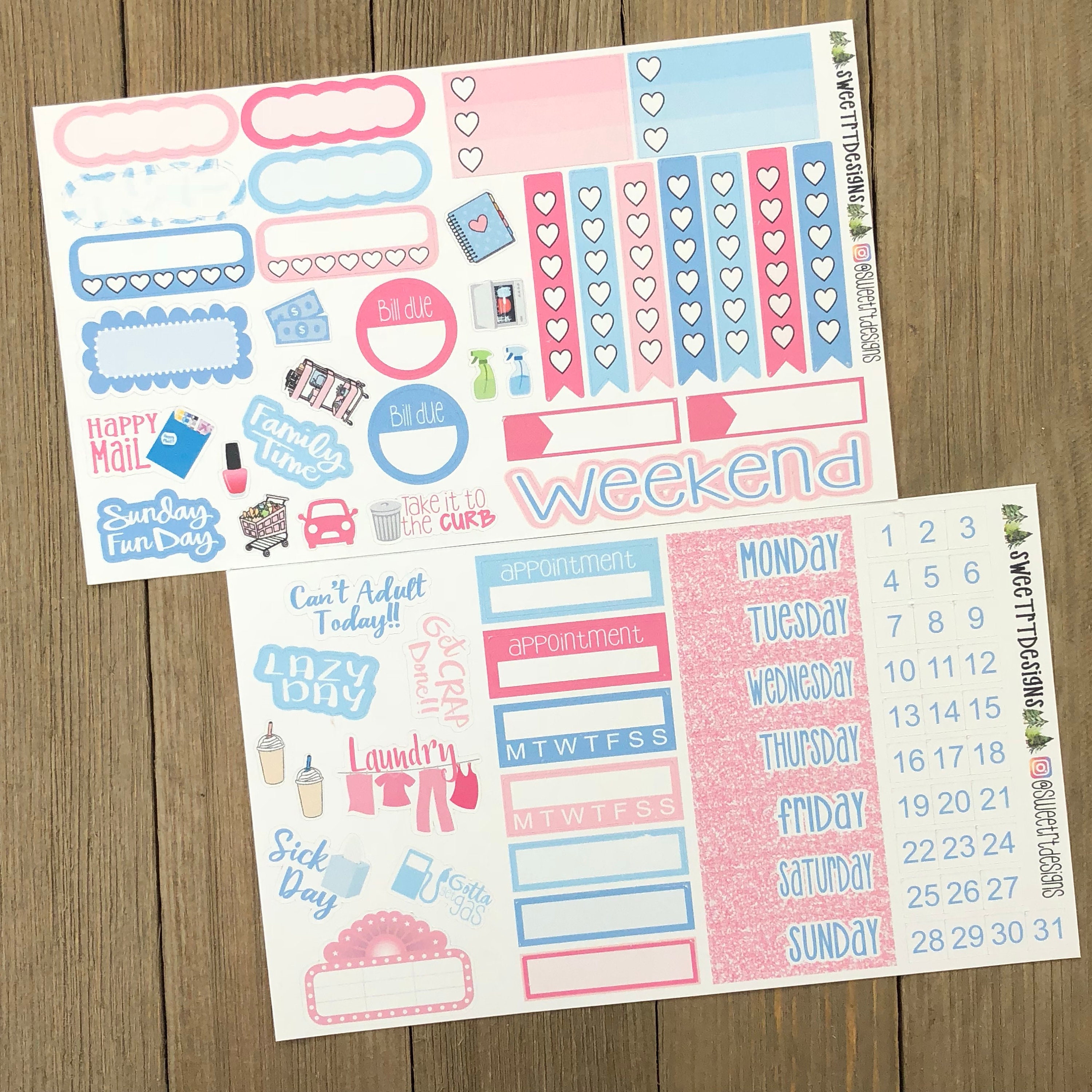 Deluxe Weekly Planner Sticker Kit "before Midnight" - Etsy