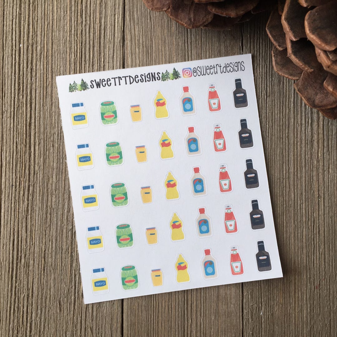 Functional Fridge Condiments Planner Stickers - Etsy