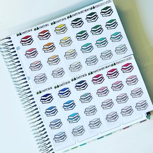 Functional Stack of Books Planner Stickers