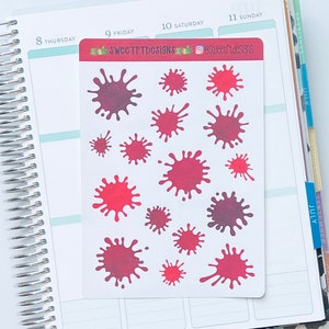 Red Paint Splatter Stickers