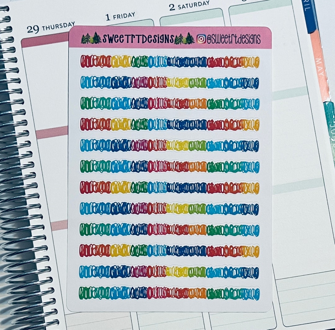 Multicolor Watercolor Circle Washi Strip Planner Stickers - Etsy