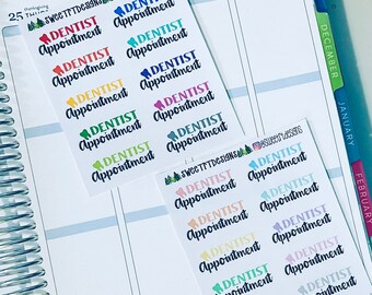 Dentist Appointment Label, Functional Planner Stickers - Etsy