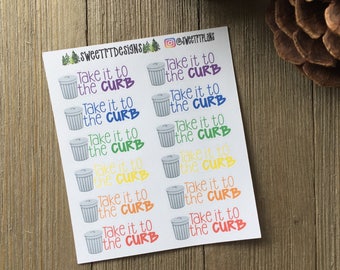 Functional Rainbow Trash Day Stickers