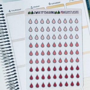 Mini Drop Planner Sticker for Period Tracking
