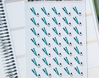 Hair Flat Iron Planner Stickers